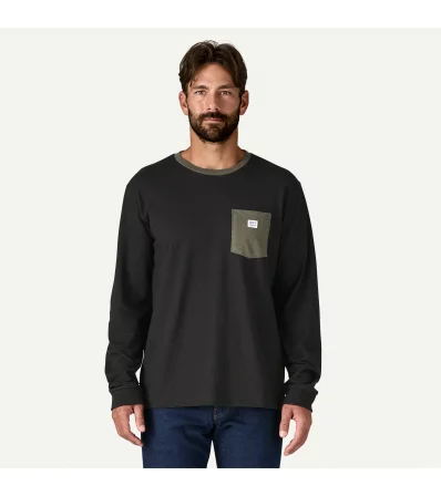 Patagonia Long Sleeve Shop Sticker Pocket Responsibili-Tee M's